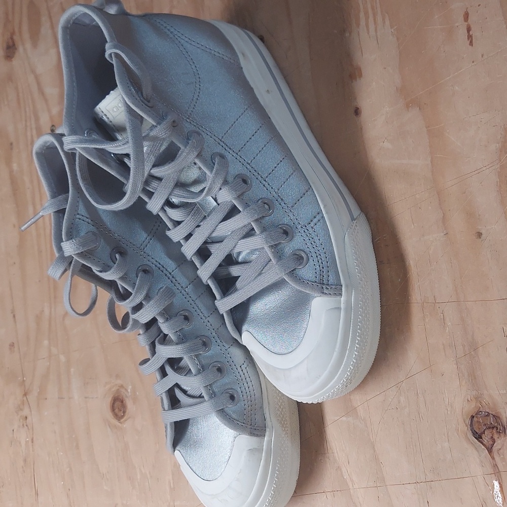 Silver Adidas booties